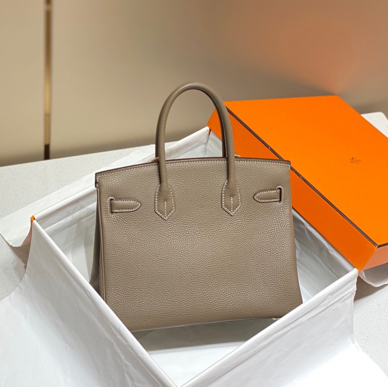 Hermes Birkin 30CM 35CM Togo Leather Milkshake Elephant Grey With Gold