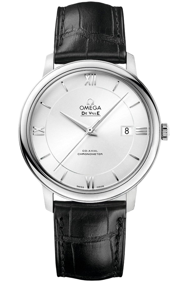 Omega De Ville Ref. 424.13.40.20.02.001 Super Clone Watch – Silver Dial Leather Strap Fake Replica
