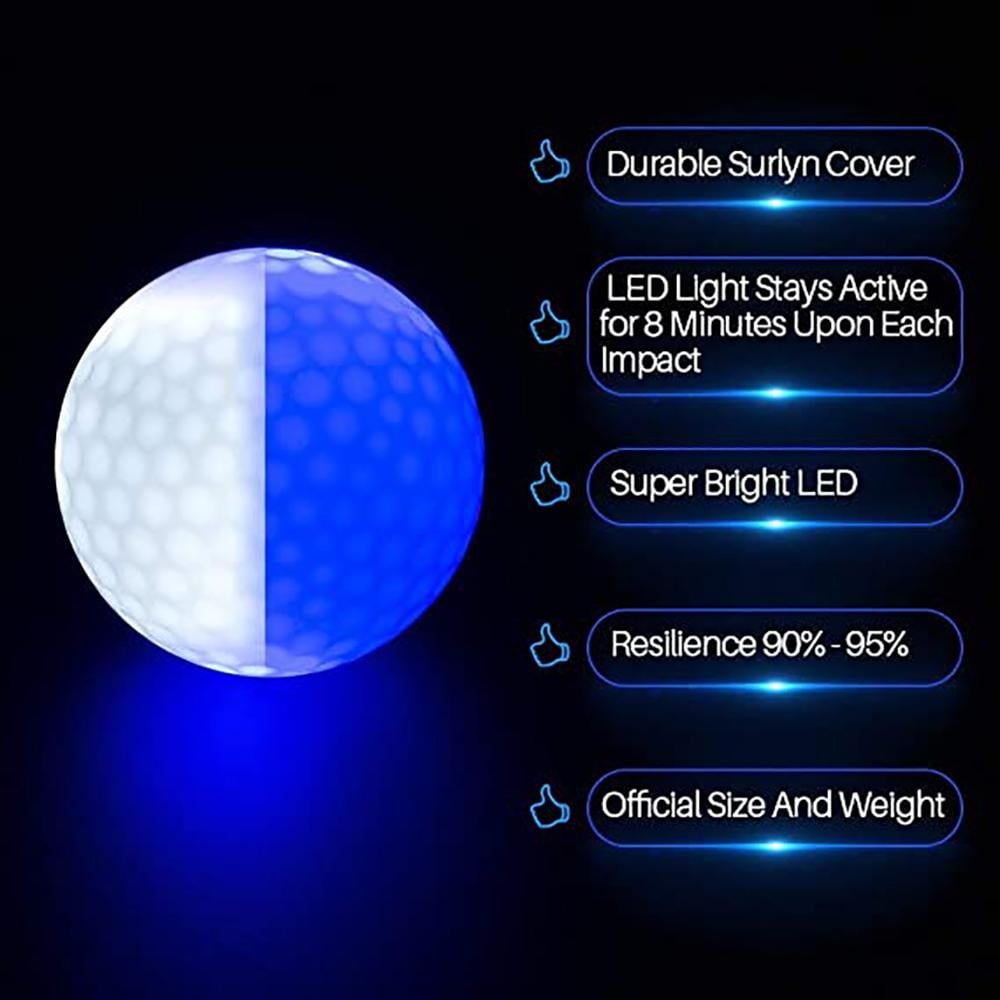 Glow Golf Balls Led Golf Balls Glow in The Dark Golf Balls Flashing Golf  Ball Light up Long Lasting Bright Night Sports 6 Colors for Your Choice -  Walmart.com