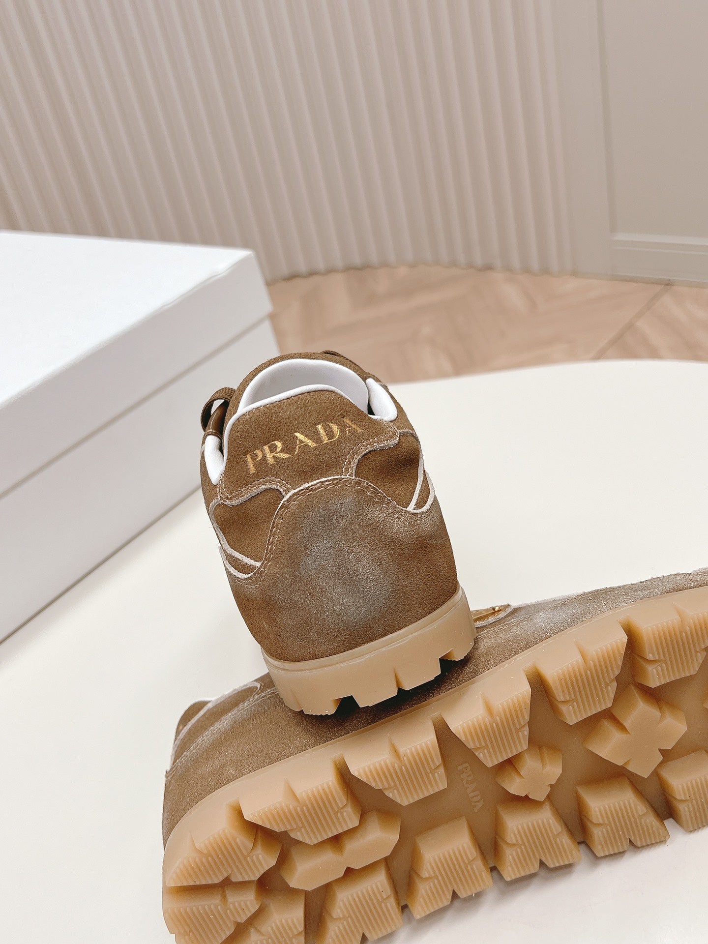 PRA FADED SUEDE SNEAKERS SEPIA AND WHITE、mysite、Cacoeks