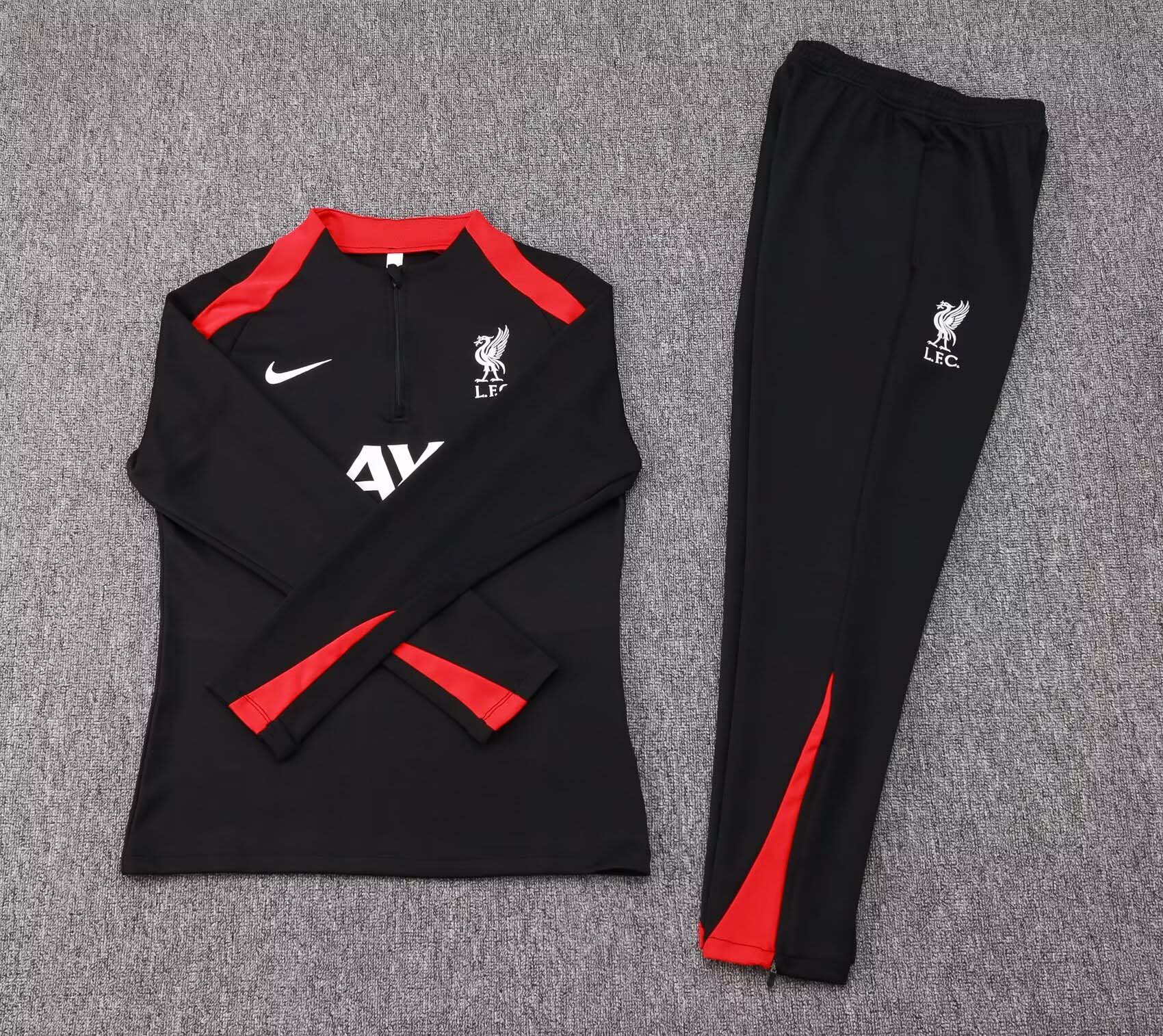 2024/2025 Liverpool Half-Pull Training Suit Black Jersey 1:1 Thai Quality Set:football jersey mysite: unitedjerseyfootball 邓江浪:football