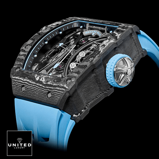 Richard Mille Tourbillion Pablo Mac Donough Carbon Blue Rubber Bracelet Replica