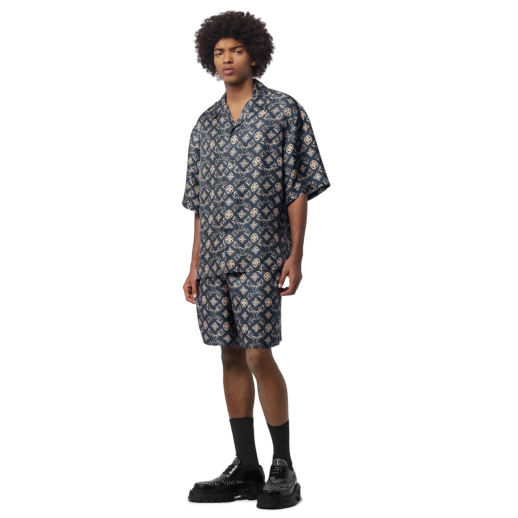 Louis Vuitton Monogram Silk Short Sleeved Shirt、mysite、Cacoeks