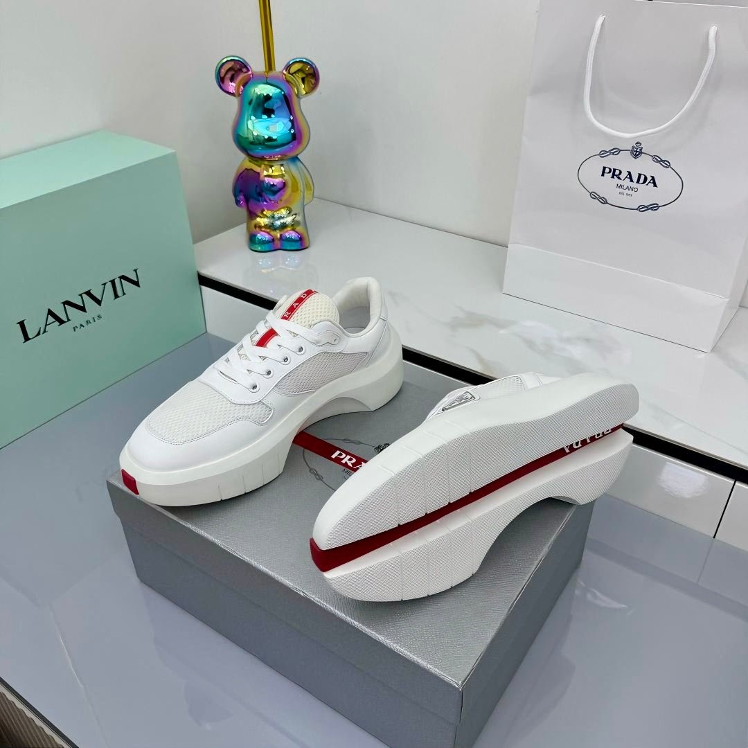PRADA 25S SNEAKERS IN WHITE CALFSKIN、mysite、Cacoeks
