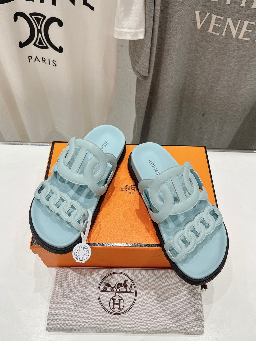 EXTRA SANDAL PASTEL PASTEL BLUE CALFSKIN、mysite、Cacoeks