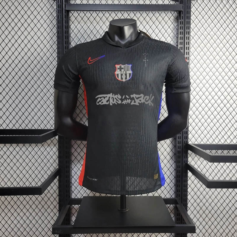 2024/2025 Player Version Barcelona Travis Scott Joint Edition Black Football Shirt 1:1 Thai Quality:football jersey mysite: unitedjerseyfootball 邓江浪:football