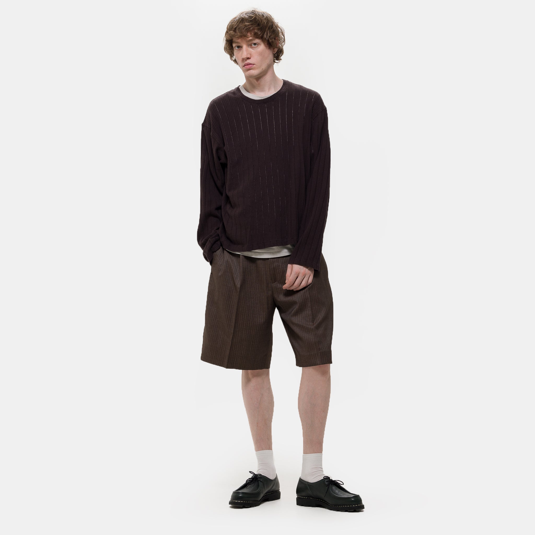 Classic Short in Nutmeg Vintage Stripe