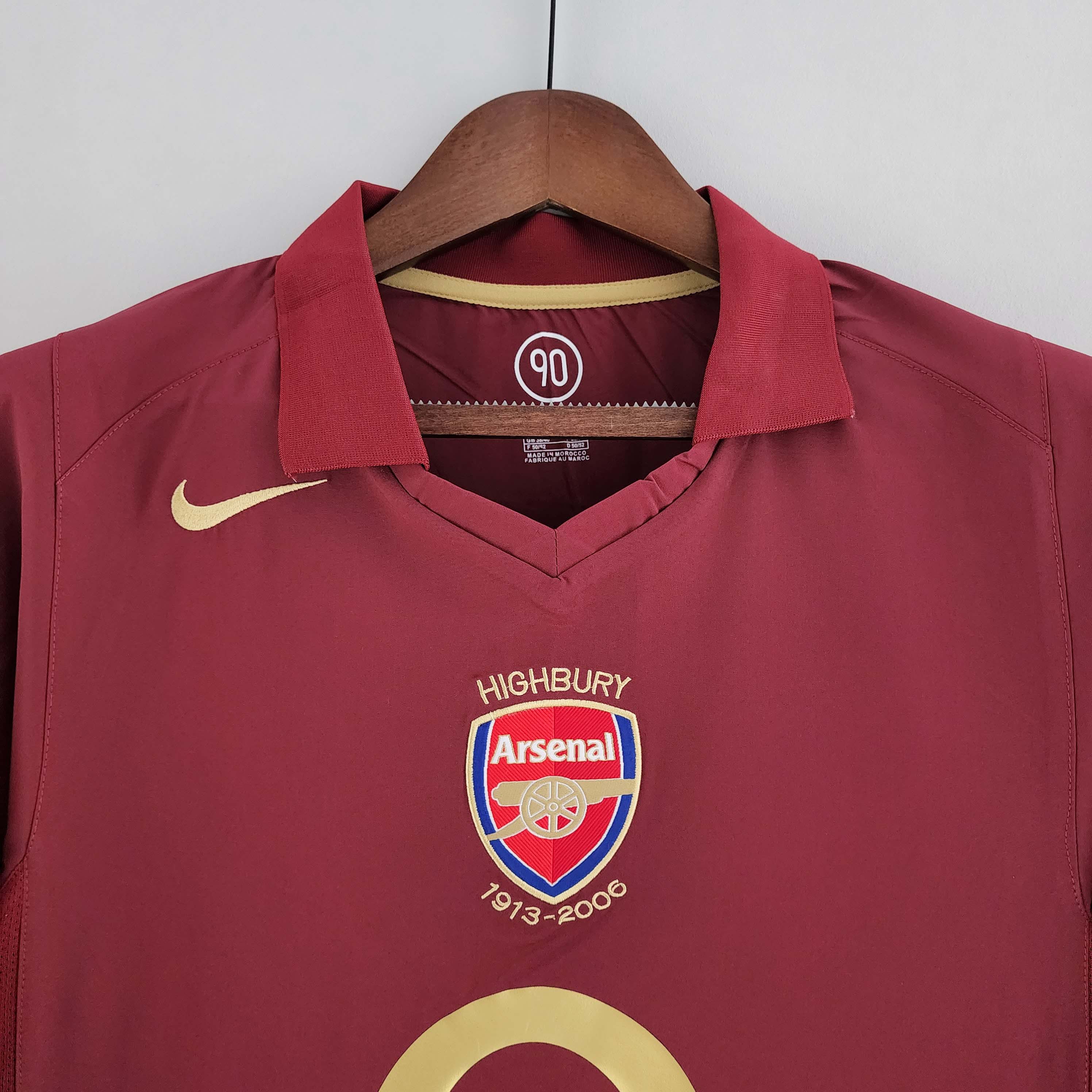 2005/2006 Retro Long Sleeve Arsenal Home Football Shirt 1:1 Thai Quality:football jersey mysite: unitedjerseyfootball 邓江浪:football