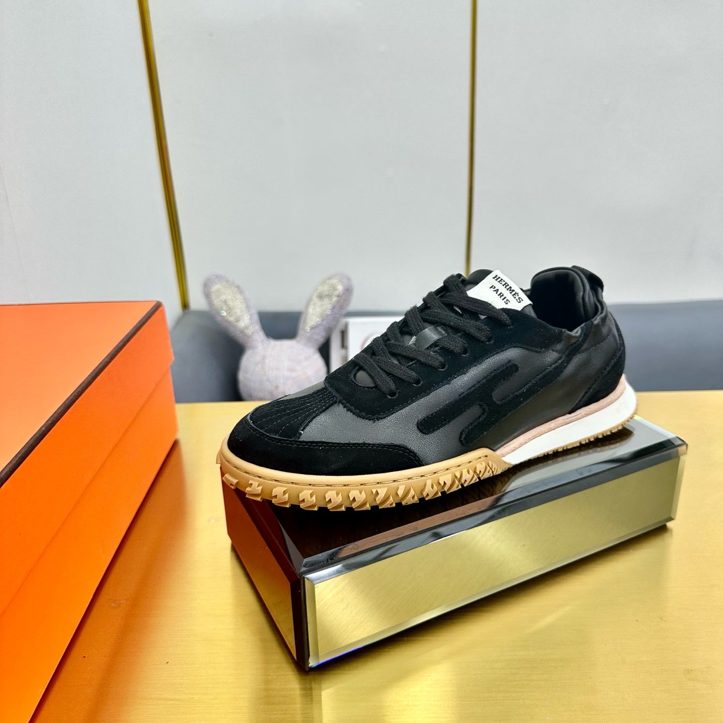 JET SNEAKER IN BLACK CALFSKIN AND SUEDE、mysite、Cacoeks