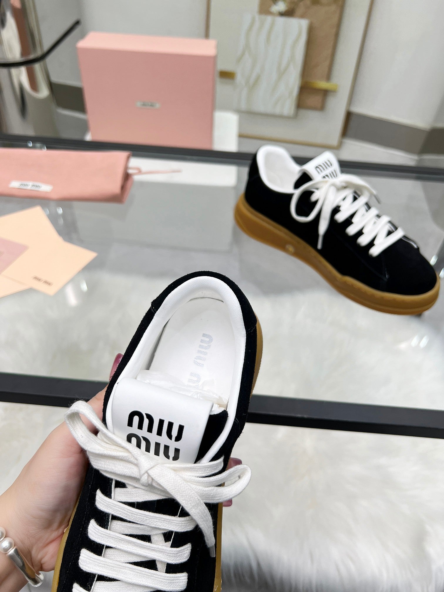 ECRU SNEAKERS IN BLACK SUEDE、mysite、Cacoeks