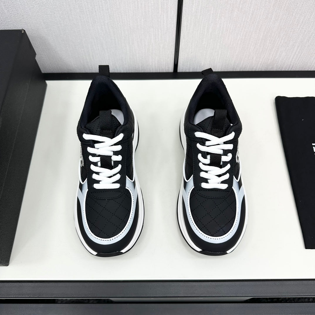 CC SNEAKER IN BLACK MIX WHITE EMBROIDERED LAMBSKIN、mysite、Cacoeks