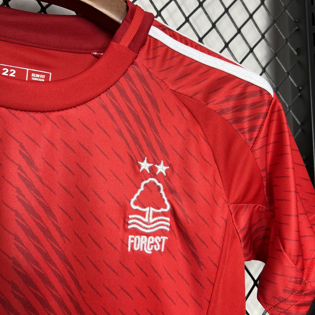 JerseysGala.com | Nottingham Forest 24-25 Home Stadium Kids Kit -Customize Name, Number and Patch | Worldwide Shipping
