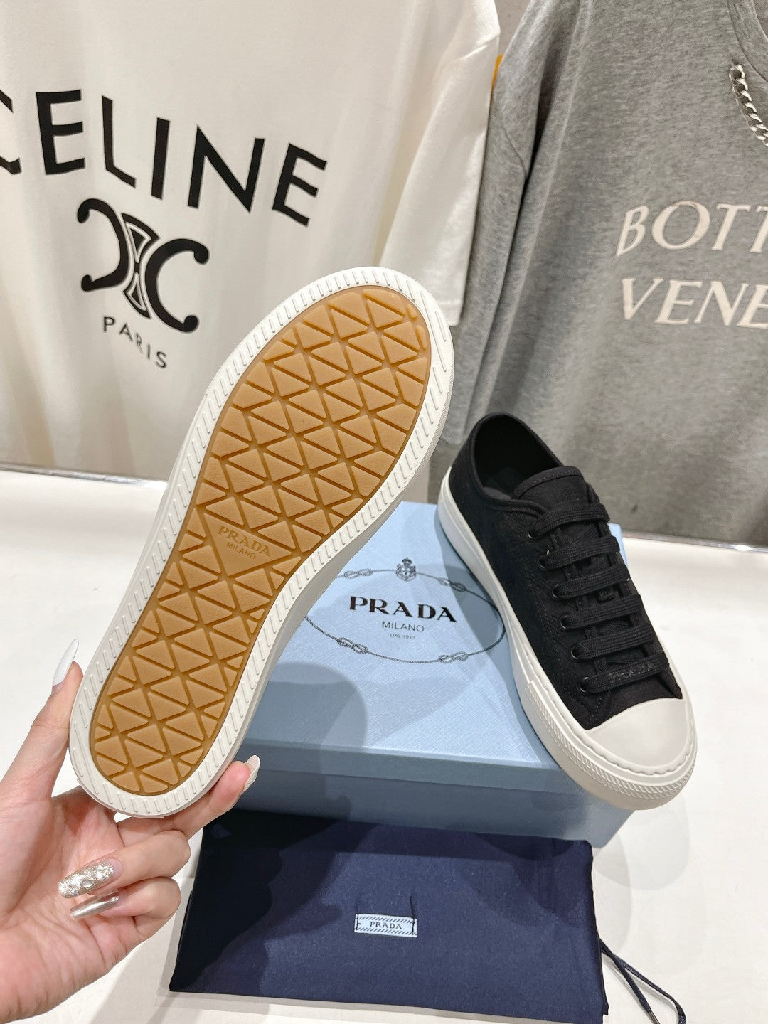 PRA PRINTED COTTON SNEAKERS BLACK AND WHITE CANVAS、mysite、Cacoeks