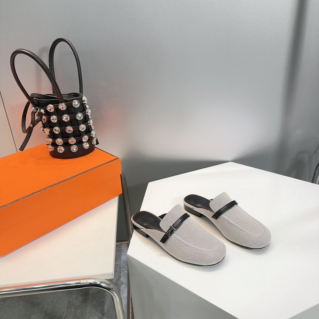 Lena Mule Gray Denim、mysite、Cacoeks