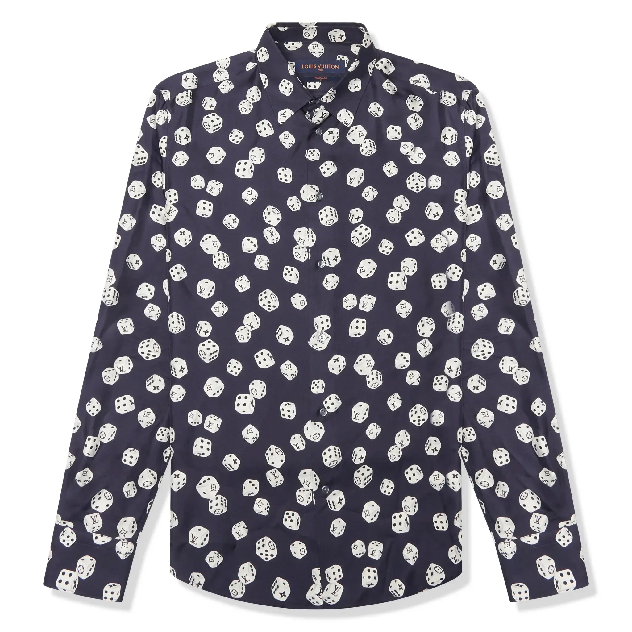 Louis Vuitton Dice Print Navy Silk Shirt、mysite、Cacoeks