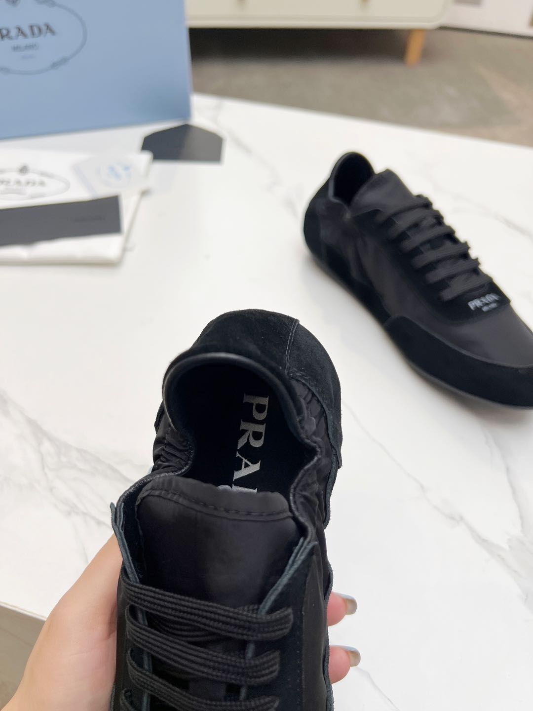 COLLAPSE SNEAKERS IN BLACK SUEDE AND NYLON、mysite、Cacoeks