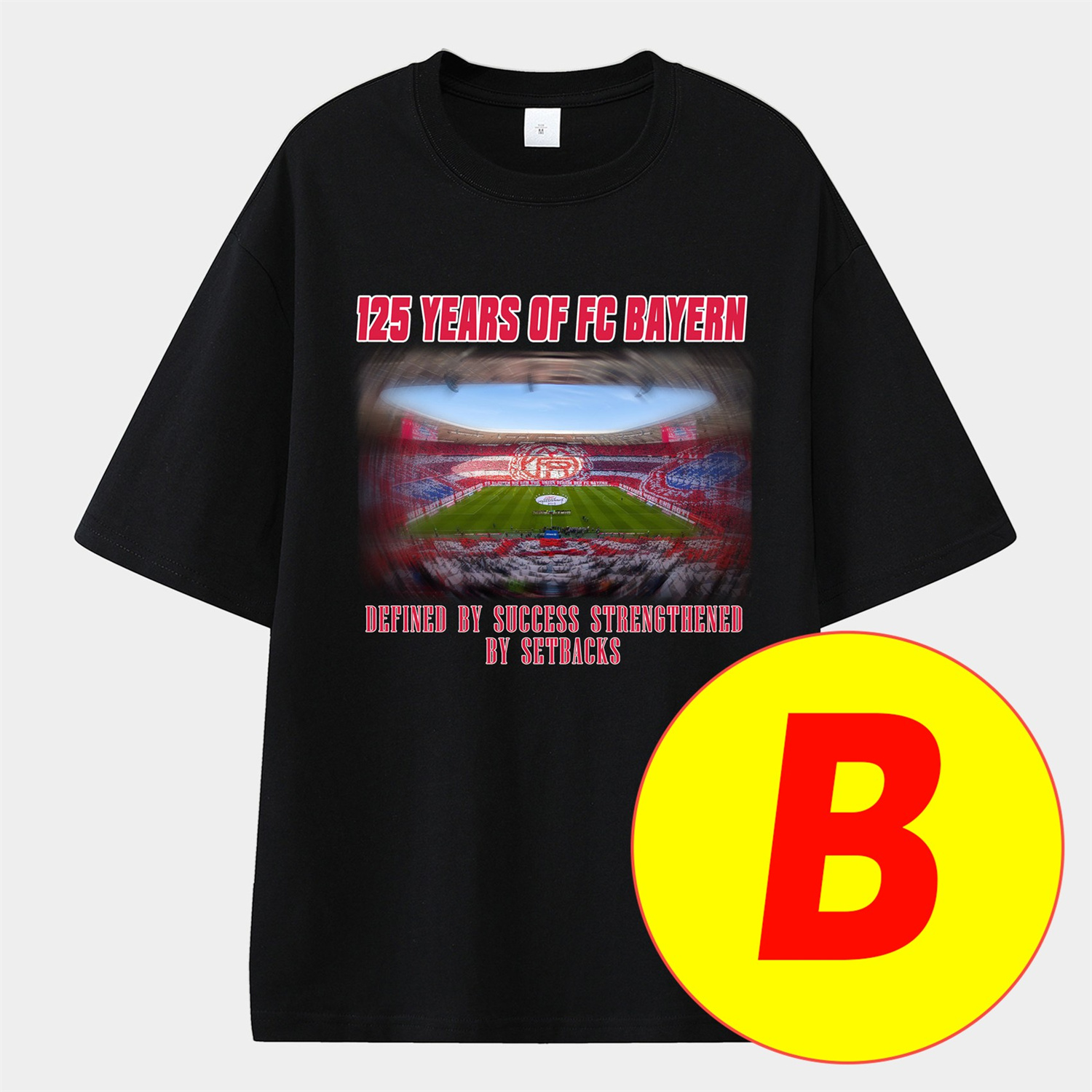 ManixJersey.com | Bayern Munich 2025 125th Anniversary Memory Fragments Unisex Pure Cotton T-shirt -Customize Name, Number and Patch | Worldwide Shipping