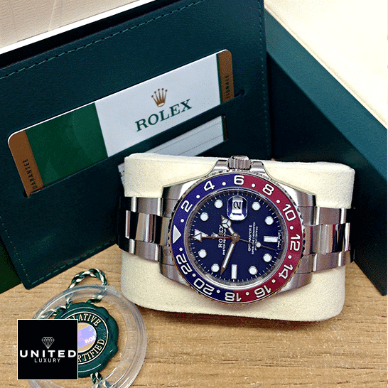 Rolex GMT-Master II Blue Dial & Red/Blue Bezel 116719BLRO Replica & Guarantee Card
