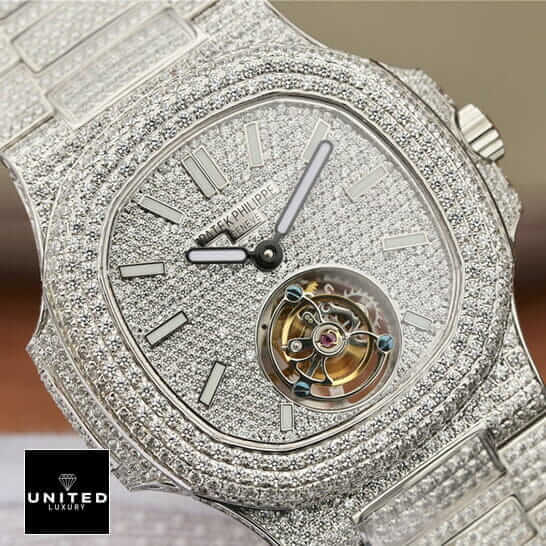 Patek Philippe 6980 Tourbillion Diamond Iced Out Replica front view