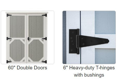 Door and door hinges, essential components for a functional entrance on the ez fit craftsman shed
