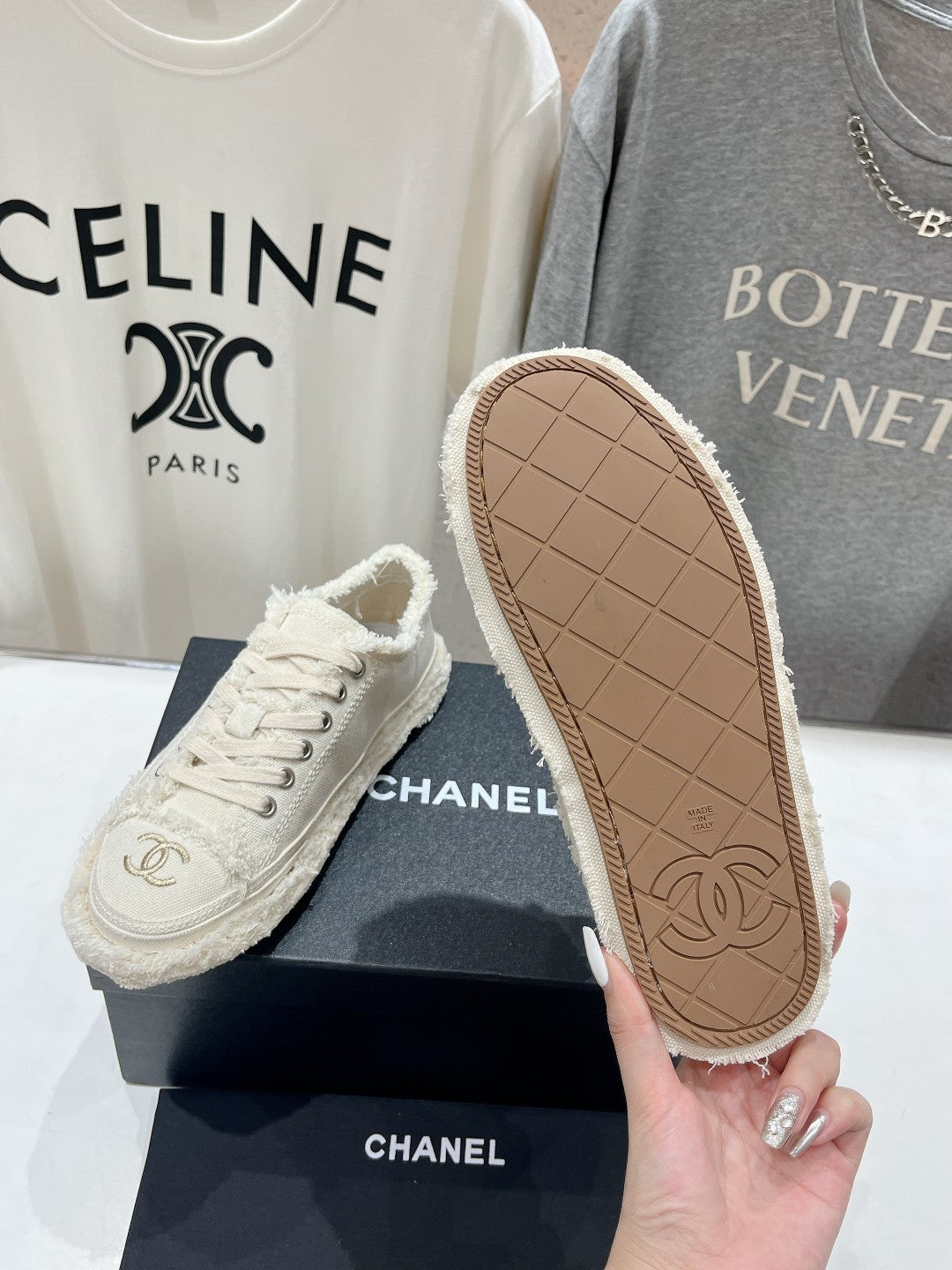 CC SNEAKER WHITE DENIM FABRIC、mysite、Cacoeks