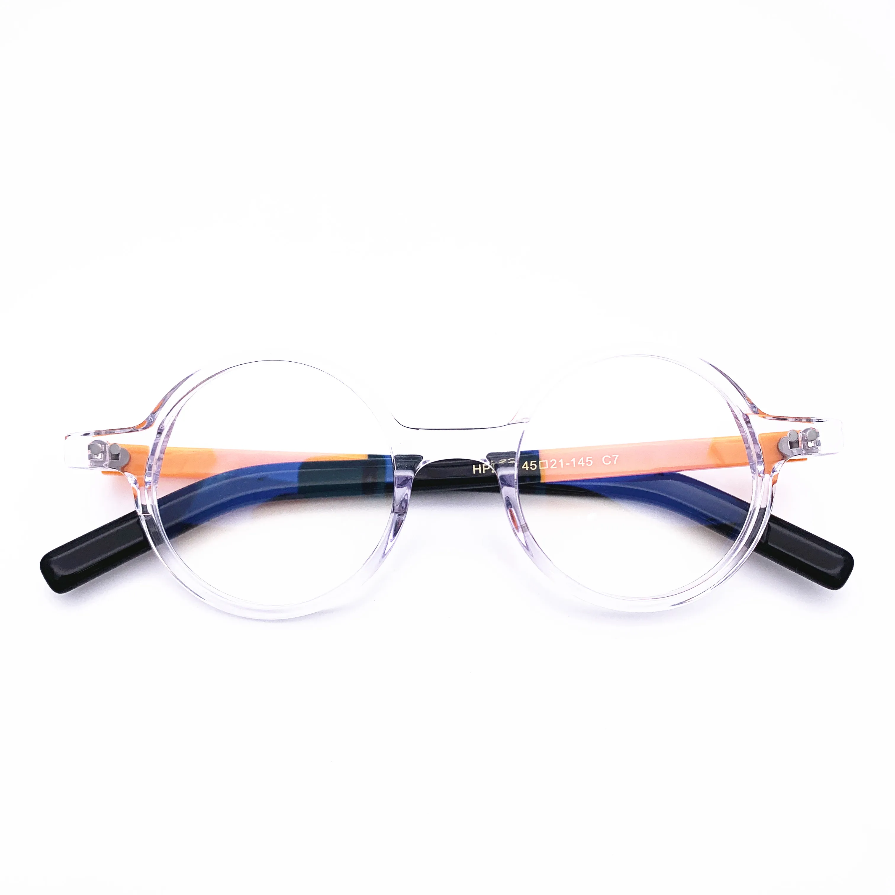 Belight Optiacl Acetate  Round Contrast Color Glasses Frame Men Women Prescription Eyeglasses Retro Optical  Eyewear HP222