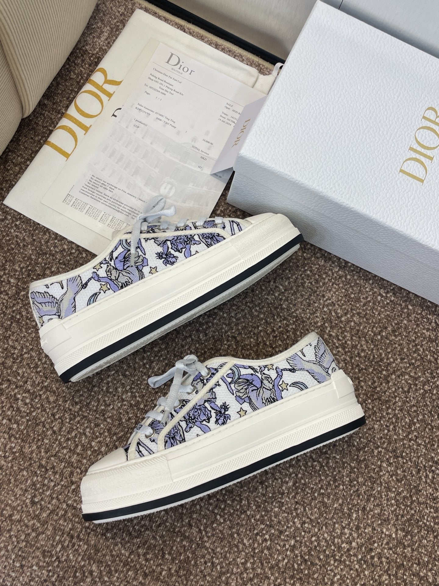 DIOR 25S WALK'N' SNEAKER IN BLUE TOILE DE JOUY EMBROIDERED COTTON、mysite、Cacoeks