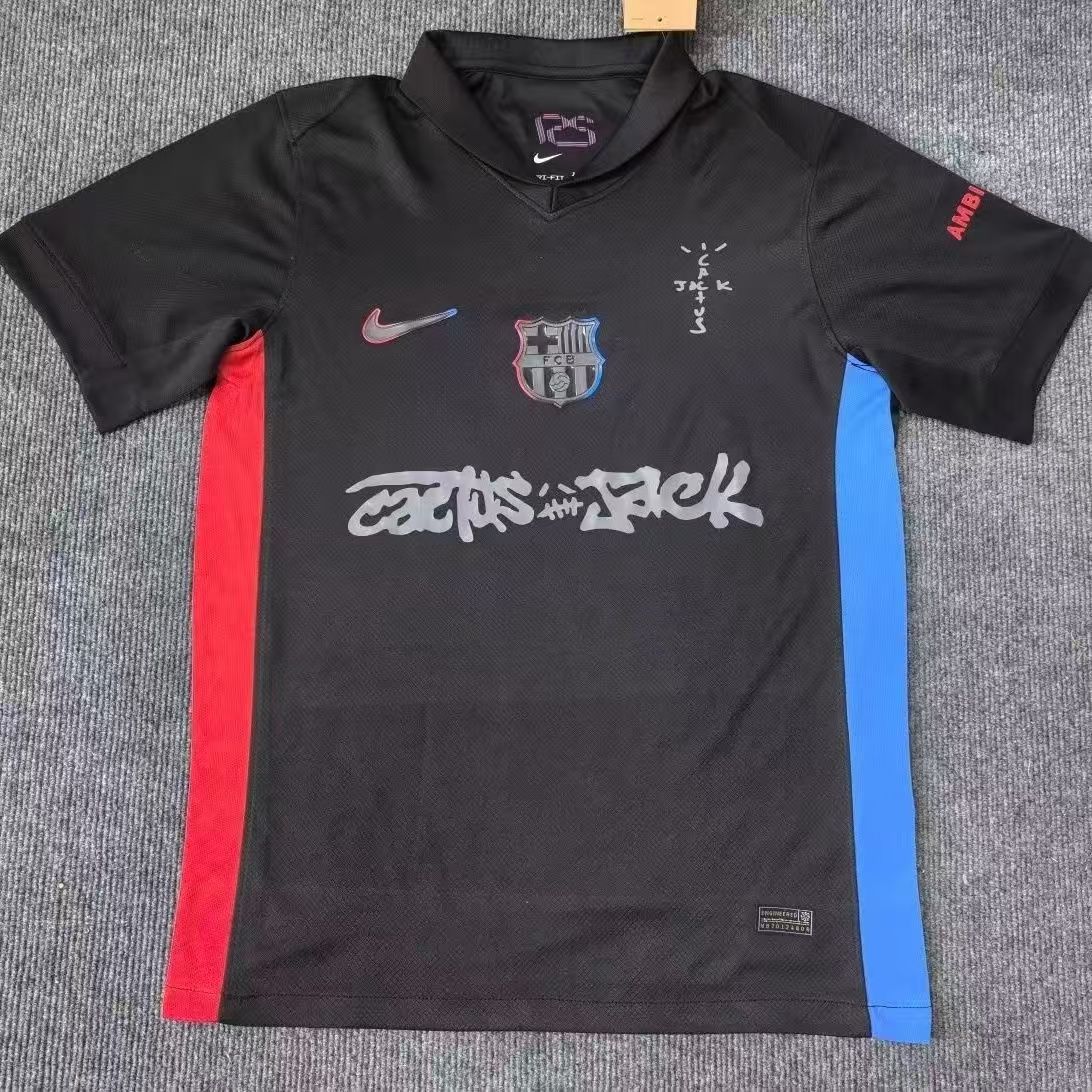 24/25 Barcelona Travis Scott Black Advertising Away Football Shirt-mysite Custom Football Kit- Nextkits