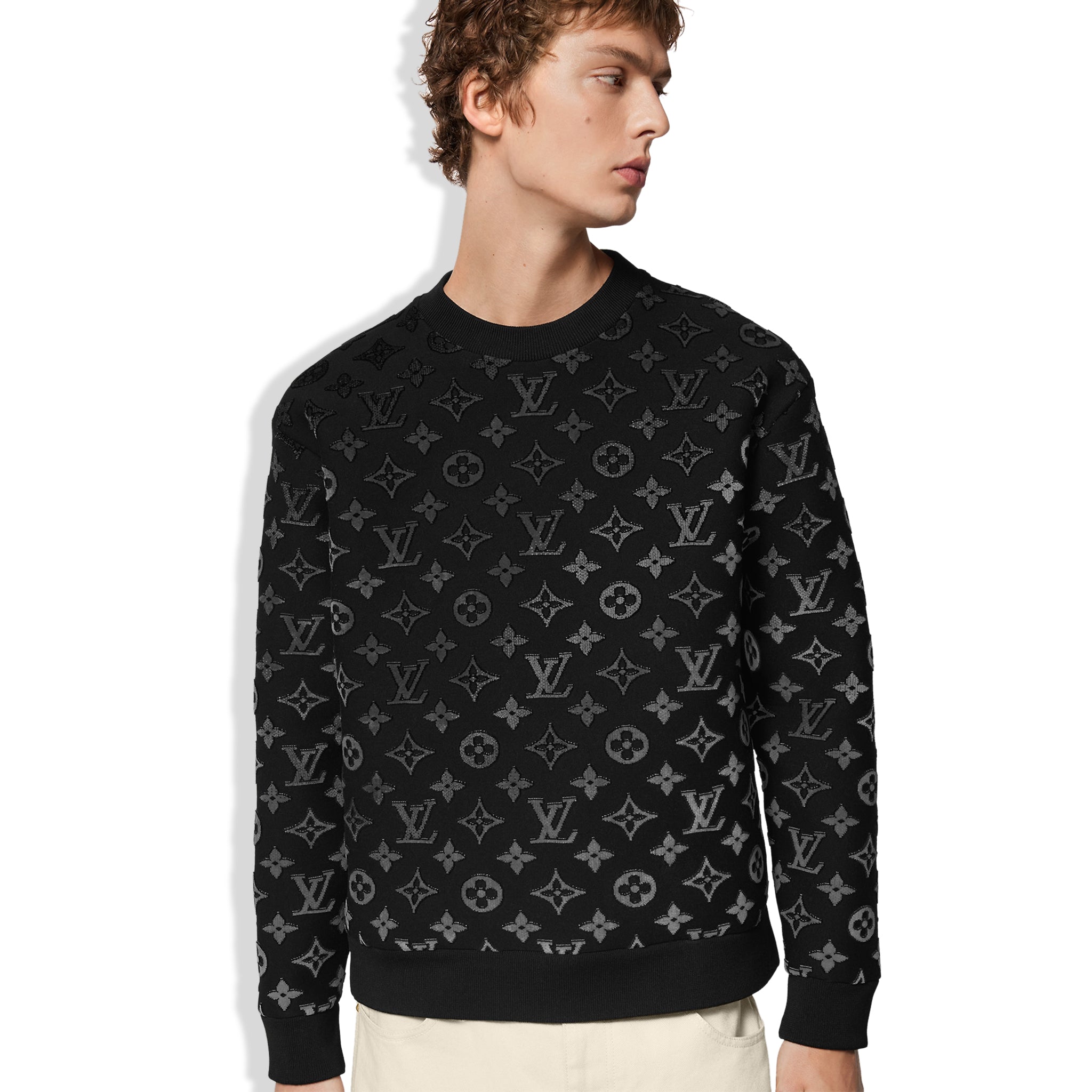 Louis Vuitton LV Monogram Gradient Fil Coupe Black Sweatshirt、mysite、Cacoeks