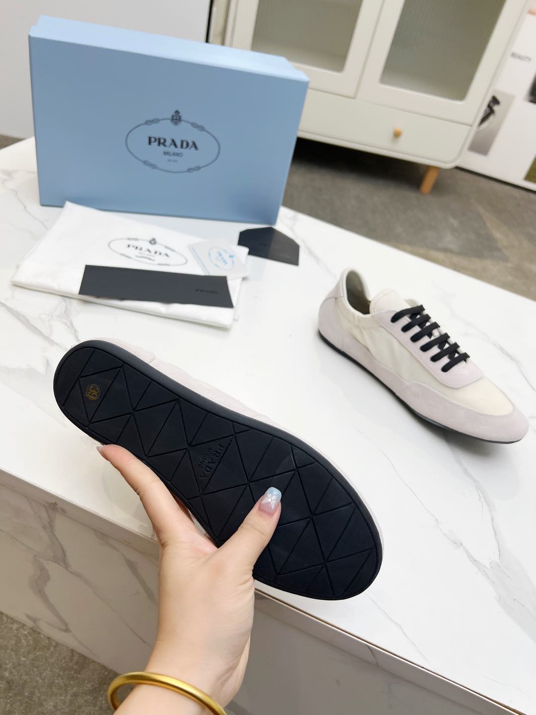 COLLAPSE SNEAKERS IN BEIGE SUEDE AND NYLON、mysite、Cacoeks