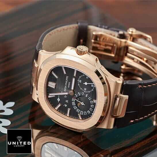 Patek Philippe 5712R Rose Gold Bezel Black Dial Replica side view