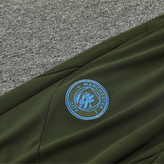 JerseysGala.com | Manchester City 24-25 Long Sleeve Training Set - Army Green -Customize Name, Number and Patch | Worldwide Shipping