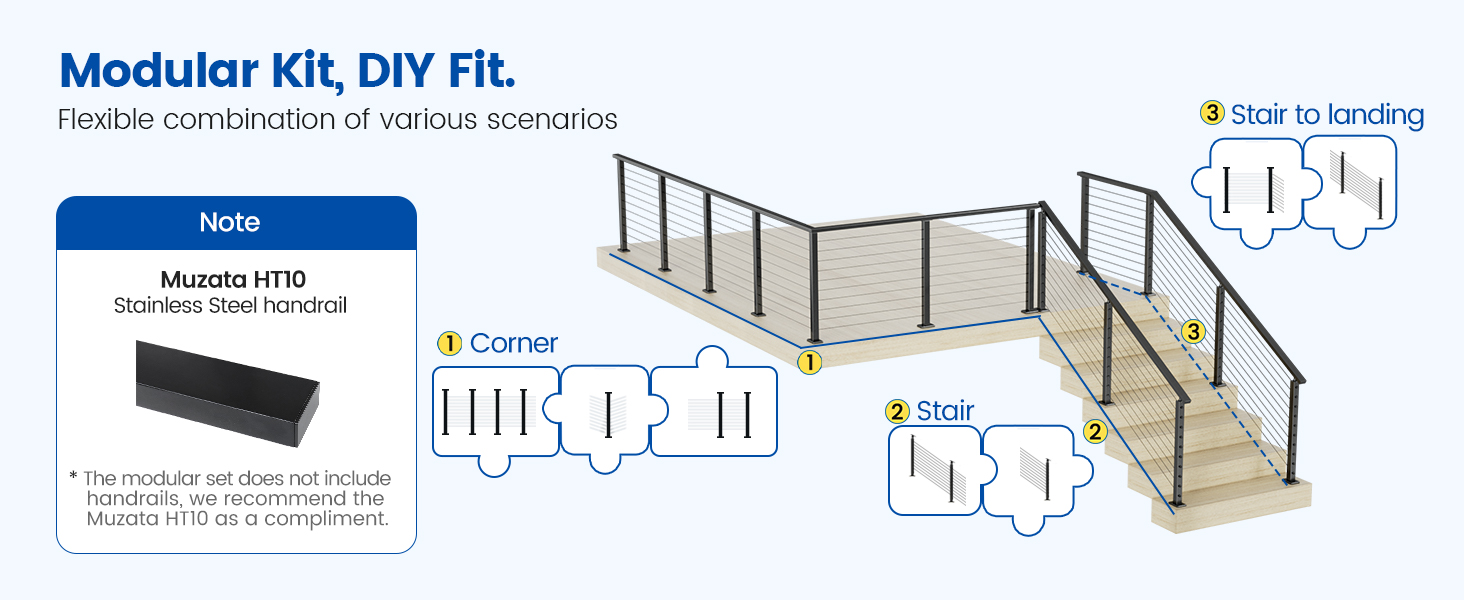 Muzata Modular Cable Railing System