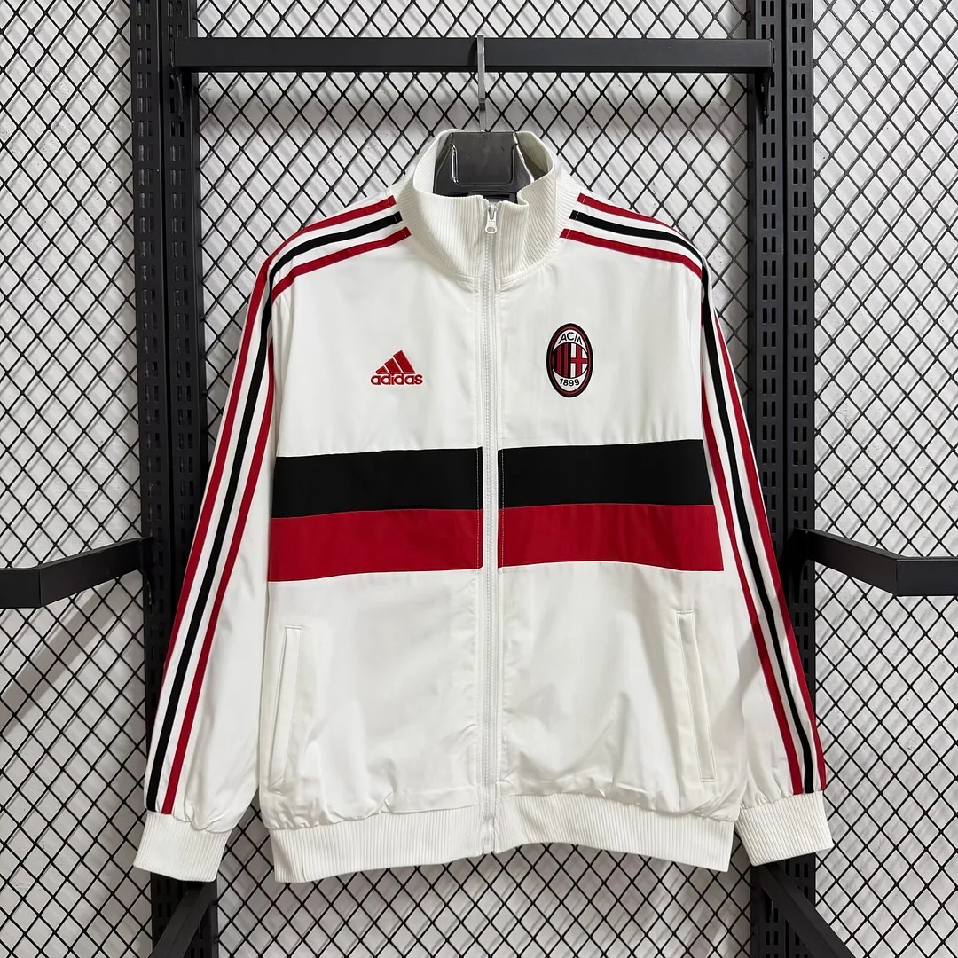 2025/2026 AC Milan Retro Edition Windbreaker White Football Shirt 1:1 Thai Quality:football jersey mysite: unitedjerseyfootball 邓江浪:football
