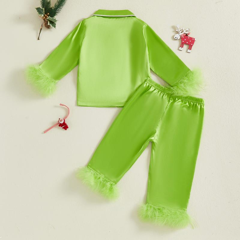 REDWOON Mommy and Me Pajamas Christmas Family Matching Sleepwear Long Sleeve Lapel V Neck Button Down Tops and Elastic Waist Pants Loungewear