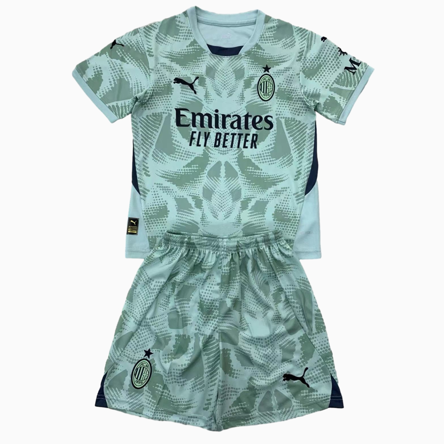 ManixJersey.com | AC Milan 24-25 Green Goalkeeper Kids Kit -Customize Name, Number and Patch | Worldwide Shipping
