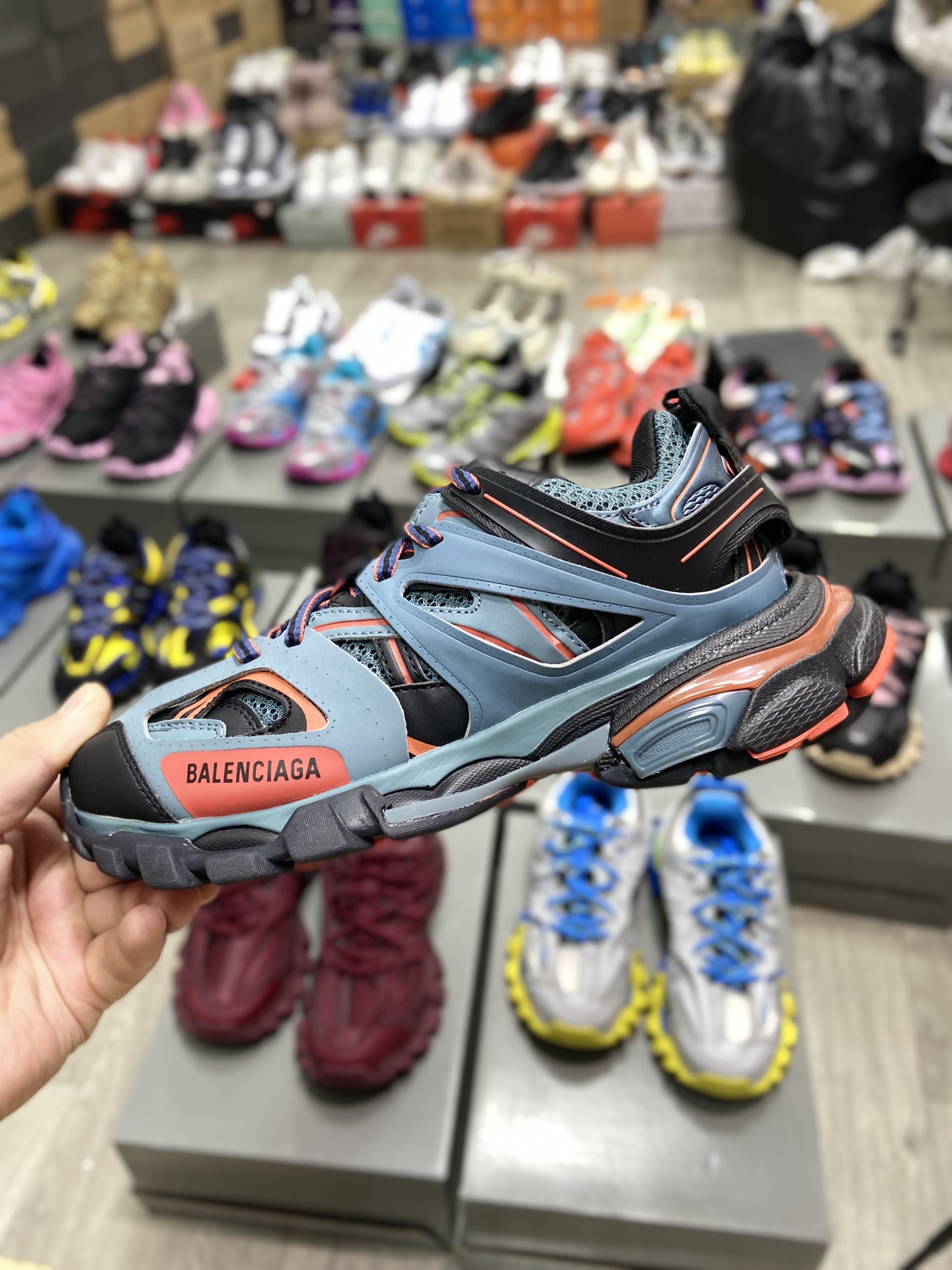 Balenciaga Track Trainer in Dark Grey Orange、mysite、Cacoeks