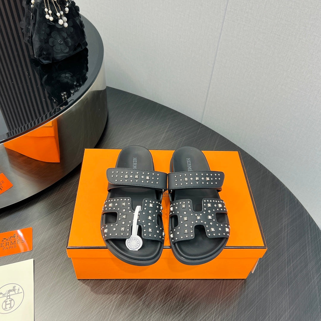 CHYPRE SANDAL BLACK CALFSKIN SPECIAL、mysite、Cacoeks