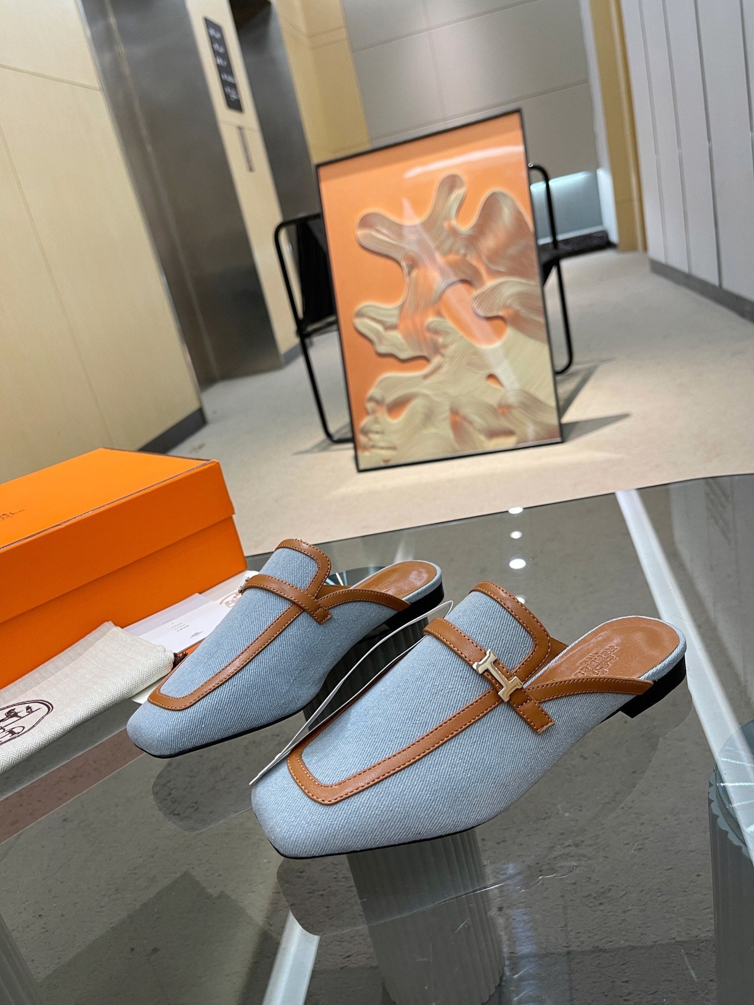 GROUPIE MULE TAWNY MIX SKY LAMBSKIN、mysite、Cacoeks