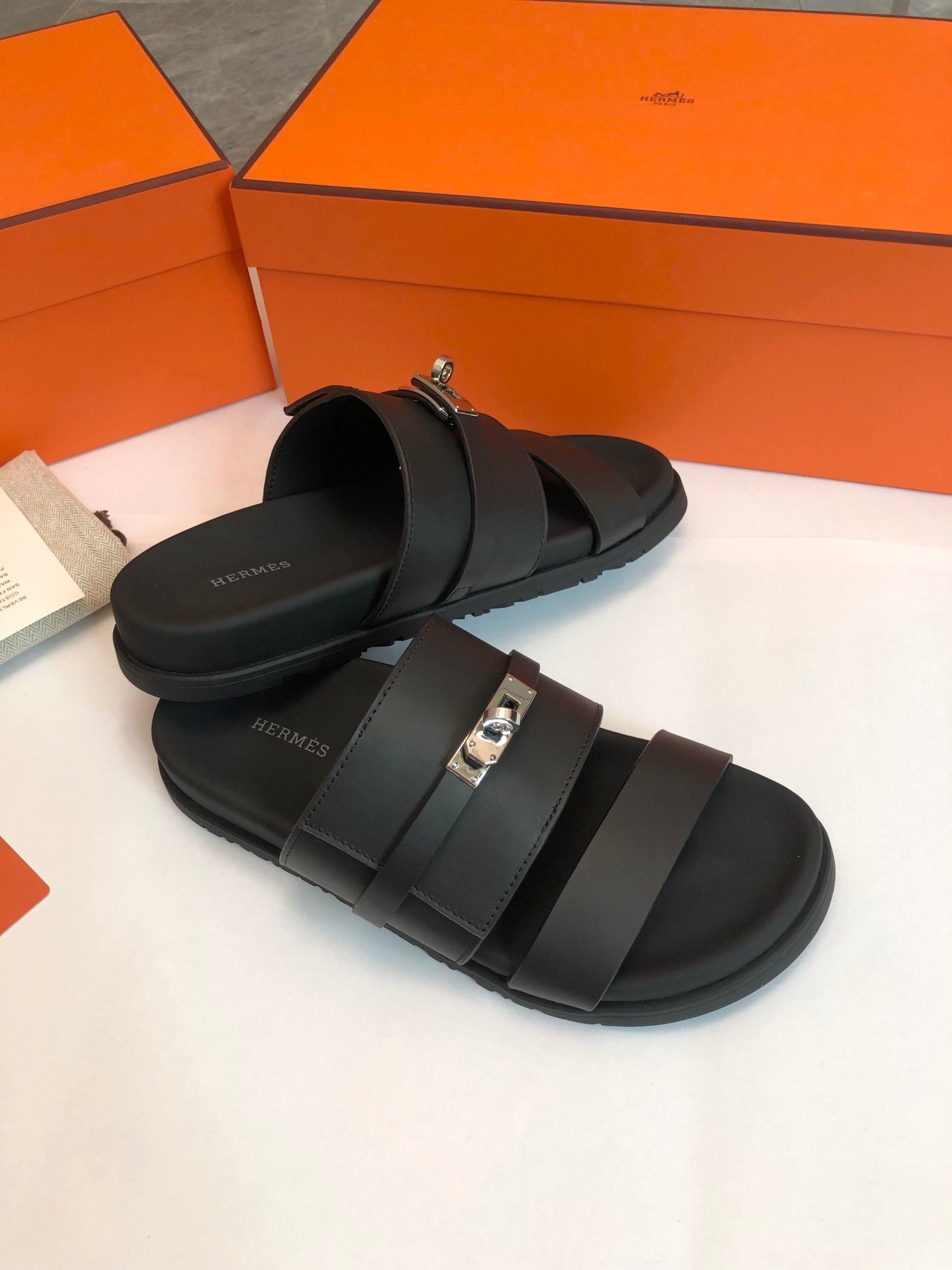 GABRIEL SANDAL MULE IN BLACK CALFSKIN、mysite、Cacoeks