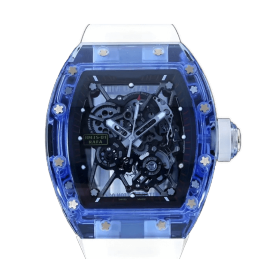 Richard Mille 35 01 Blue White Rubber Bracelet Replica 2