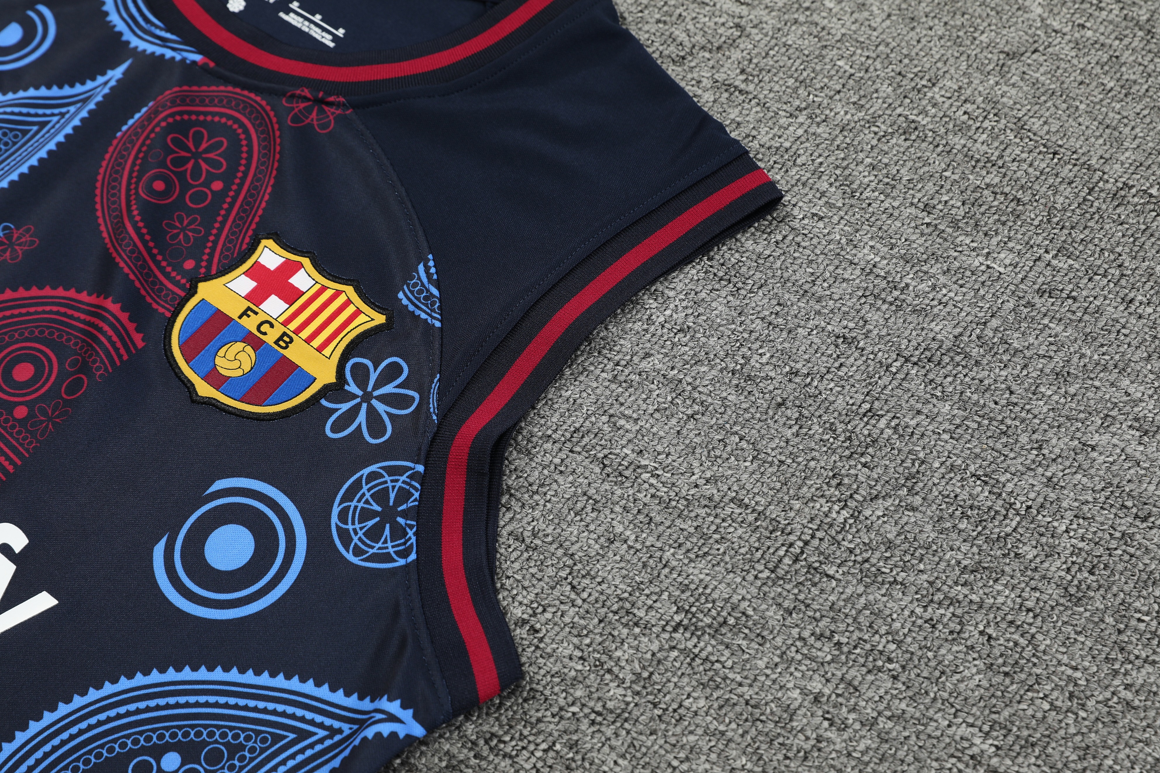 Higojerseys-Barcelona 24-25 Training Vest Suit - Blue with Pattern