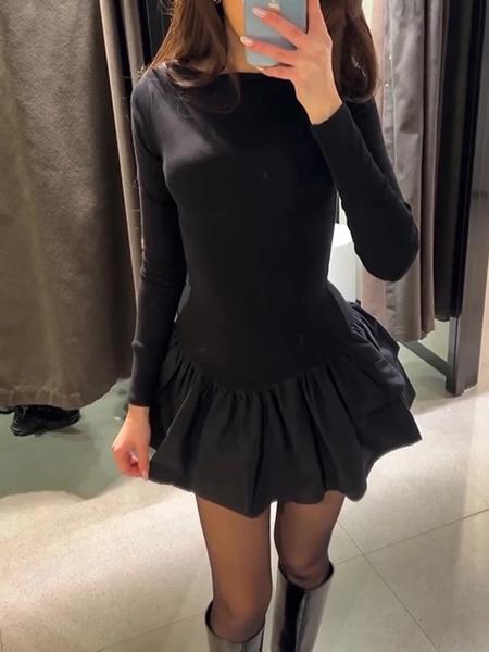 Autumn Winter Women's Knitted Dress, Soft Skin-Friendly Fabric, Slimming One-Shoulder Design, Perfect for Dates & Daily Wear