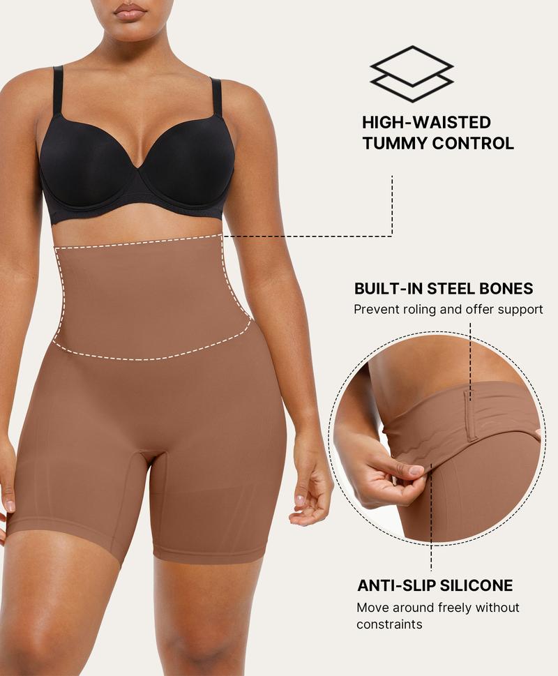 Shapellx Shapewear Sculpting Shorts for Women Seamless High Waisted Body Shaper Thigh Slimming Underwear