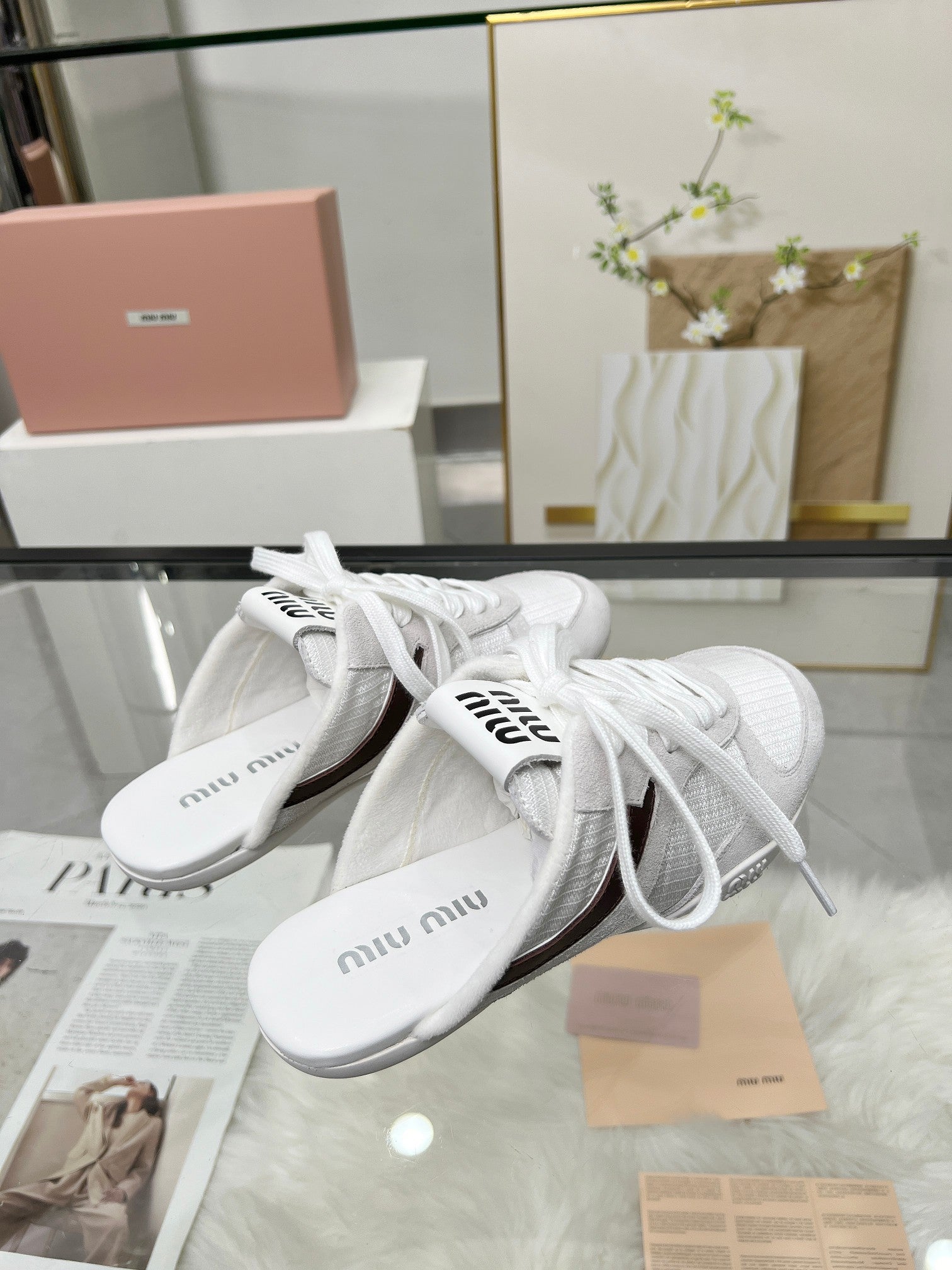 GYMNASIUM SNEAKERS MULES LIGHT GREY SUEDE AND WHITE TECHNICAL FABRIC、mysite、Cacoeks