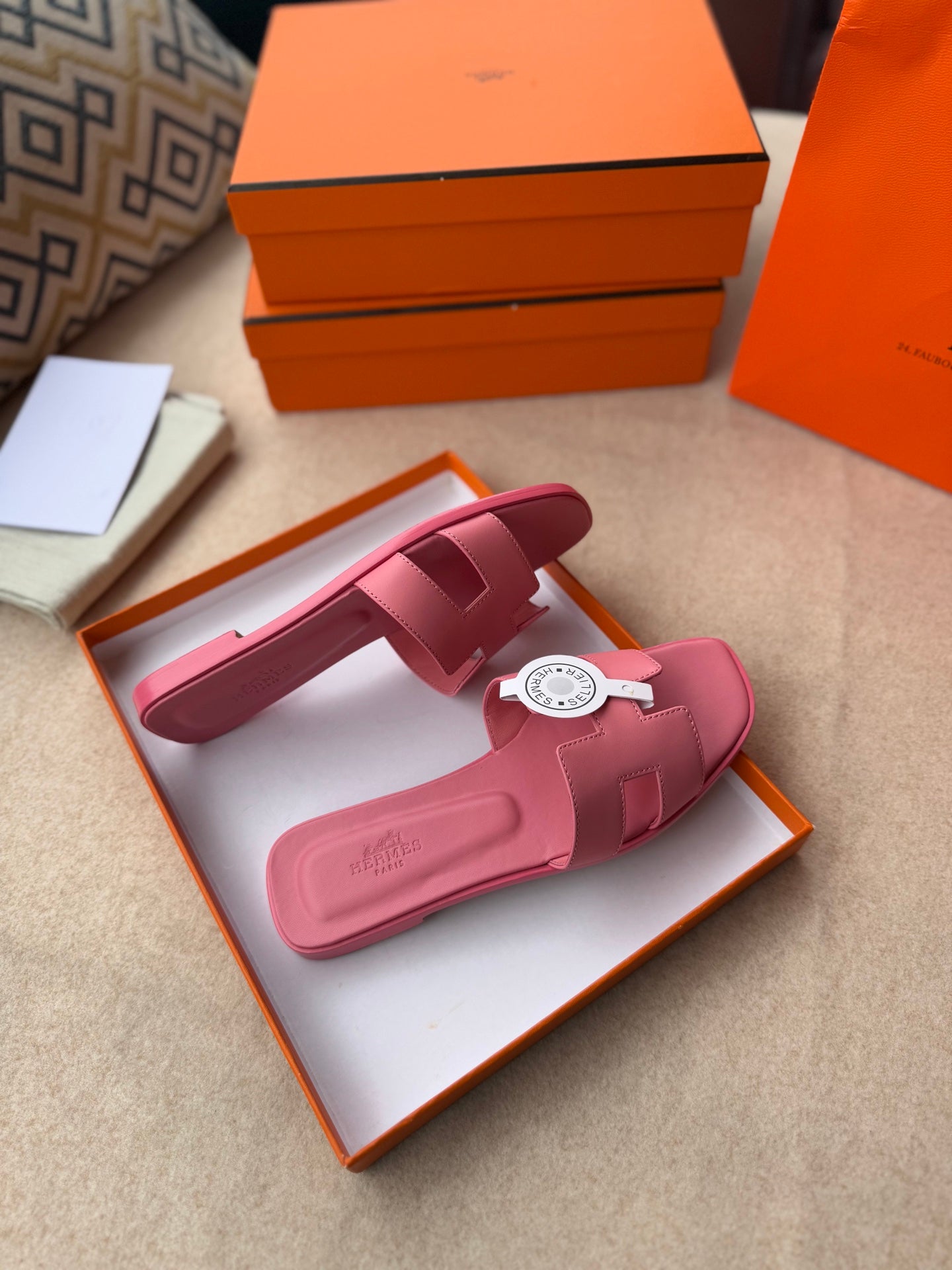 0RAN SANDALS IN ROSE PINK CALFSKIN、mysite、Cacoeks