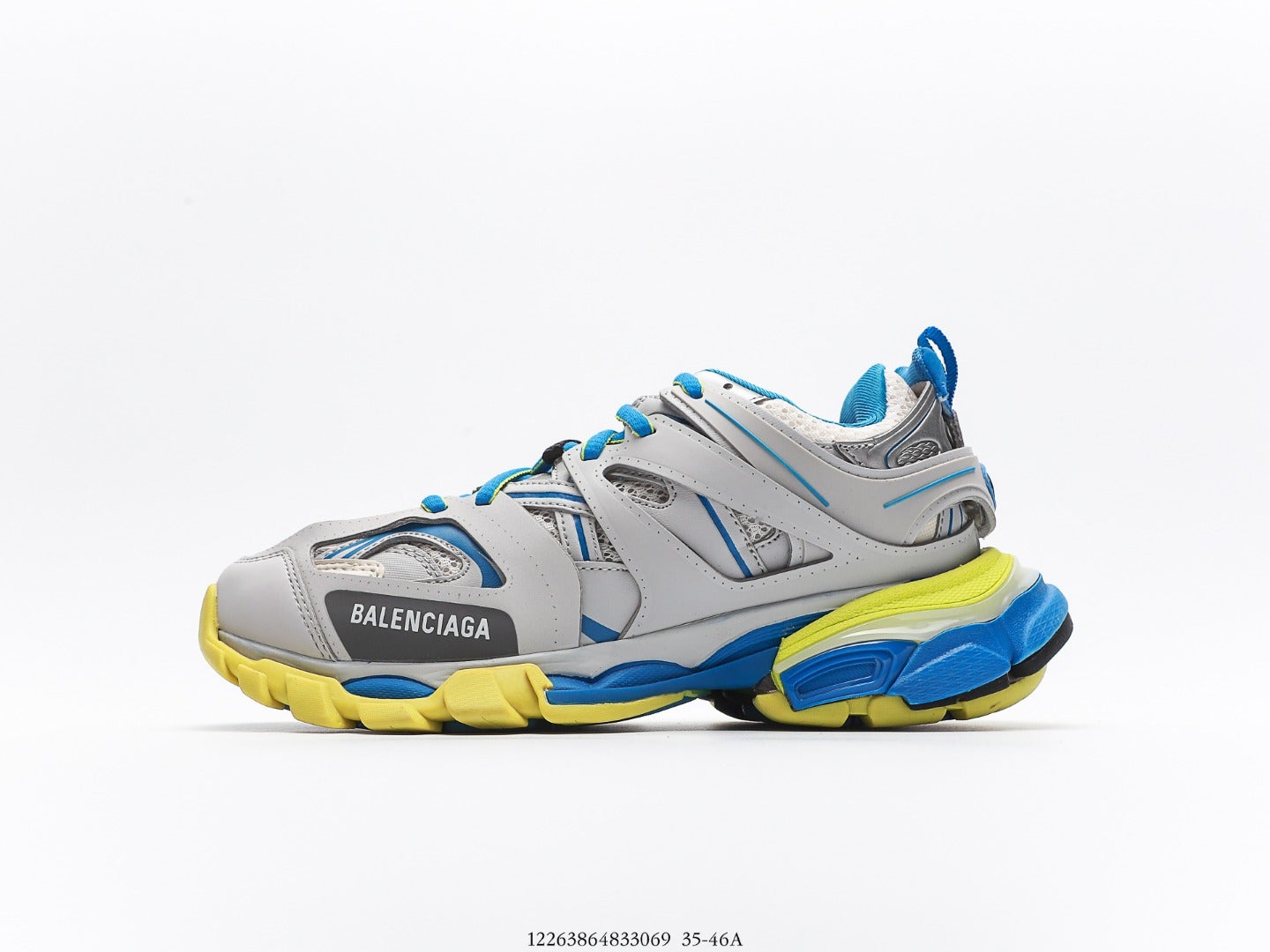 Balenciaga Track Trainer In Grey Blue Yellow、mysite、Cacoeks