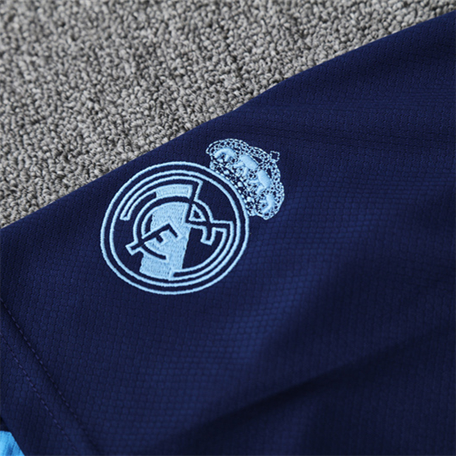 UltraTrikot-Real Madrid 25-26 Pre-Match Short-Sleeve Training Set - Blue-Gray Camouflage Top and Blue Shorts