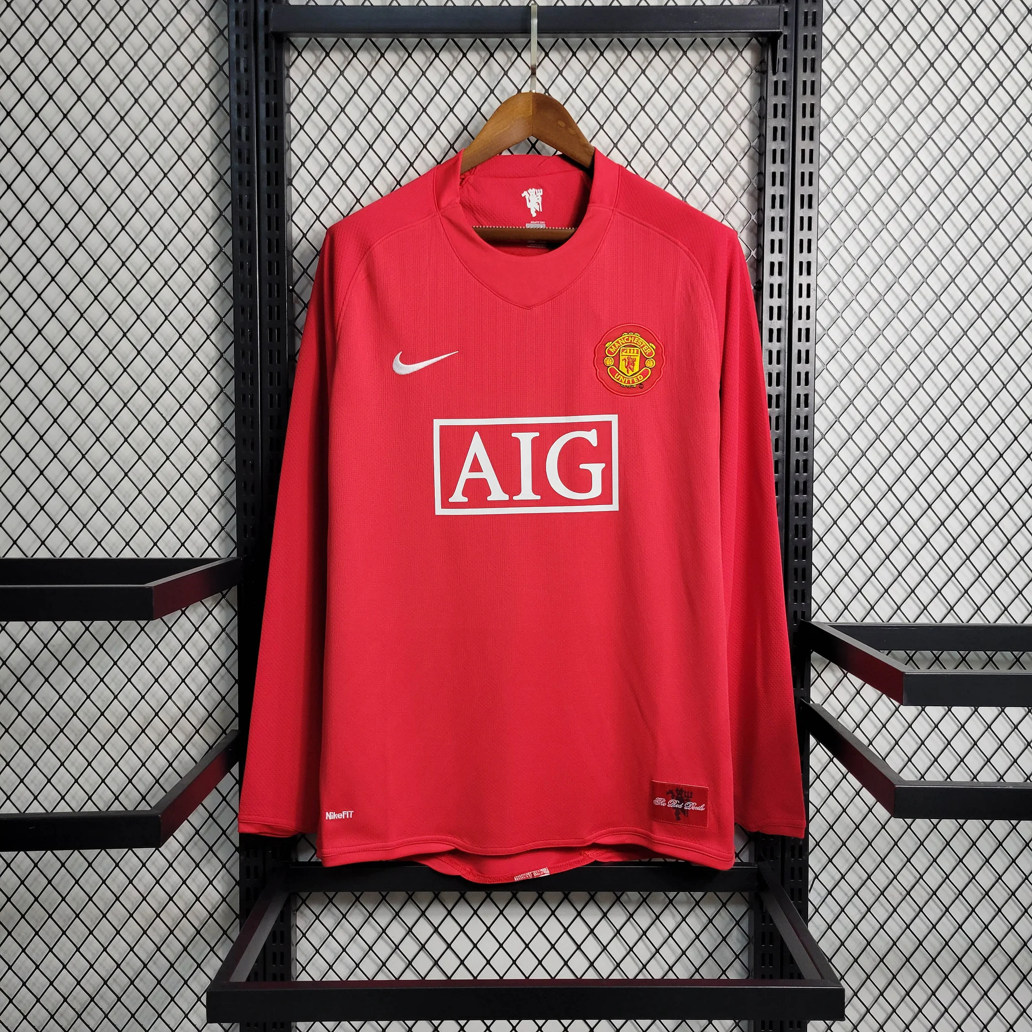 2007-2008 Retro Long Sleeve Manchester United Home Football Shirt 1:1 Thai Quality:football jersey mysite: unitedjerseyfootball 邓江浪:football