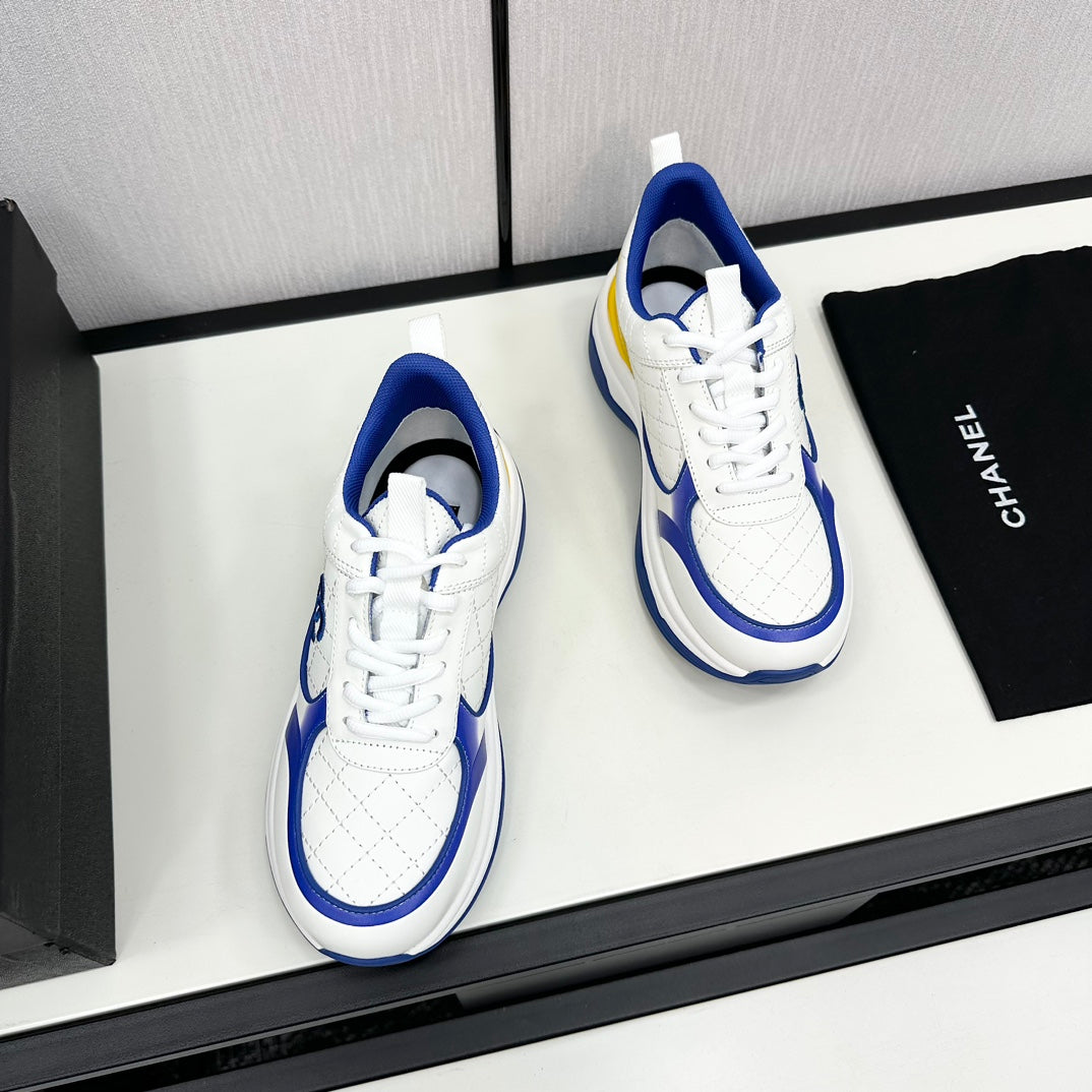 CC SNEAKER IN WHITE MIX COBALT BLUE EMBROIDERED LAMBSKIN、mysite、Cacoeks